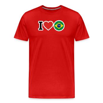 Brazil - Men's Premium Organic T-Shirt - red - Front - Damien (186cm)