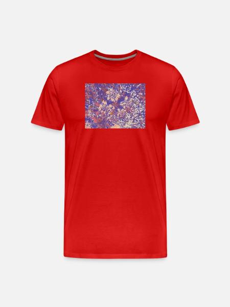 Psychedelic Flowers Neon Print - Men's Premium Organic T-Shirt - red