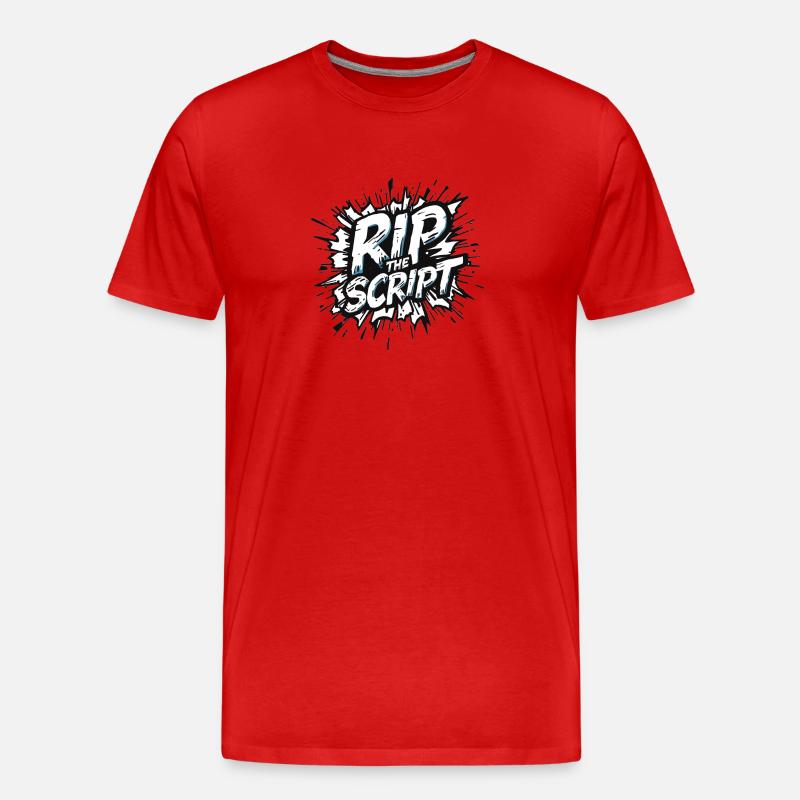 Rip the Script Burst - Männer Premium Bio T-Shirt - Rot
