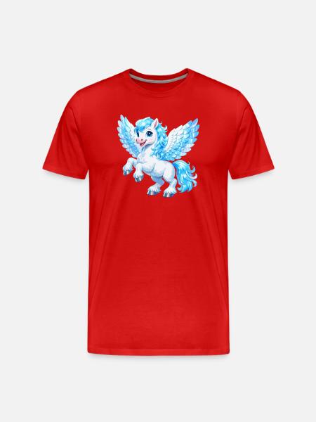 Cheval Pégase volant - T-shirt bio Premium Homme - rouge