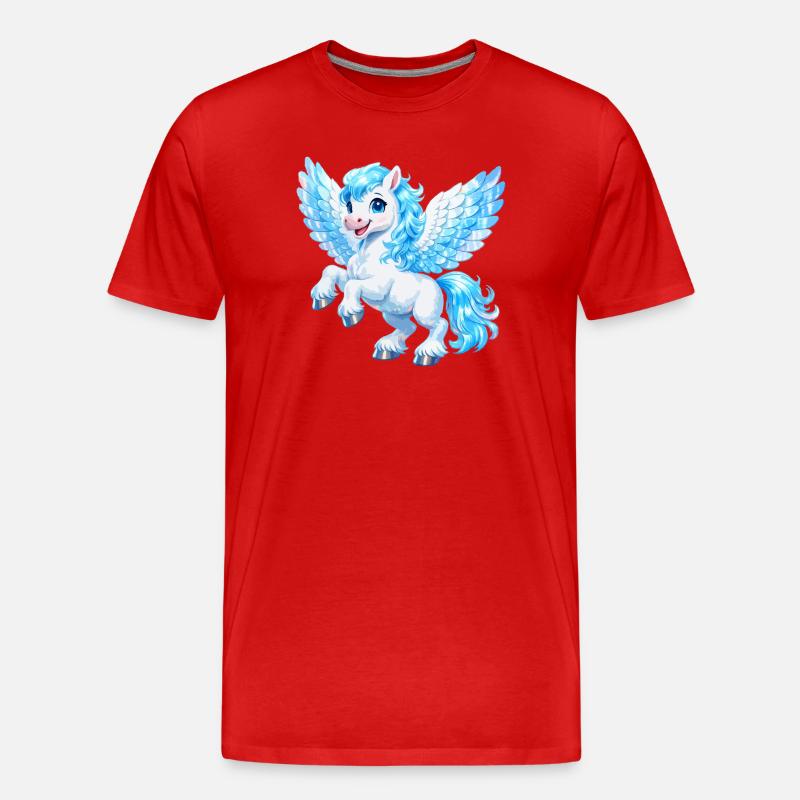 Fliegendes Pegasus-Pferd - Männer Premium Bio T-Shirt - Rot