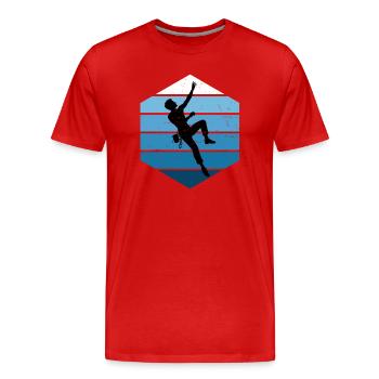 Les alpinistes et les grimpeurs s’accordent ensemble - T-shirt bio Premium Homme - rouge - Devant - Damien (186cm)