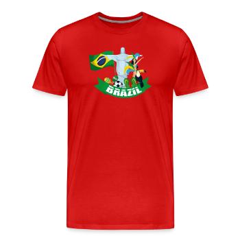 Maillot de football du Carnaval du Collège Brésil Rio - T-shirt bio Premium Homme - rouge - Devant - Damien (186cm)