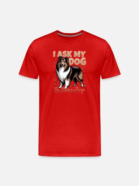 Shetland Sheepdog Sheltie Dog Breed - Men's Premium Organic T-Shirt - red