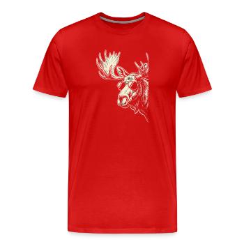 Mosses with Sunglasses Graphic - Men's Premium Organic T-Shirt - red - Front - Damien (186cm)