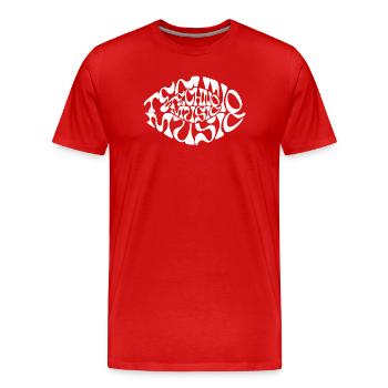 Techno Music Rave Festival Shirt trippy  - Männer Premium Bio T-Shirt - Rot - Vorne - Damien (186cm)