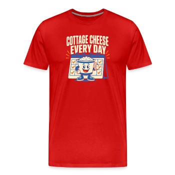 Cadeau de collation riche en protéines pour les amateurs de gastronomie - T-shirt bio Premium Homme - rouge - Devant - Damien (186cm)