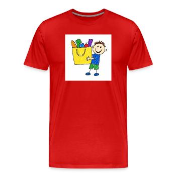 Youngsters can already do their own shopping - Men's Premium Organic T-Shirt - red - Front - Damien (186cm)