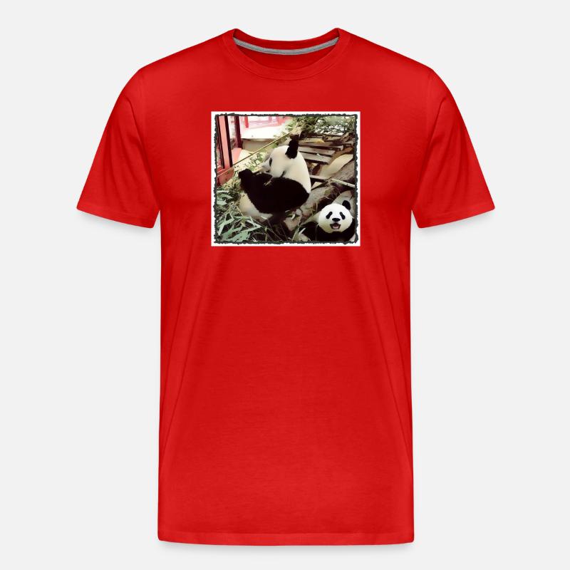Mode Panda activé - T-shirt bio Premium Homme - rouge