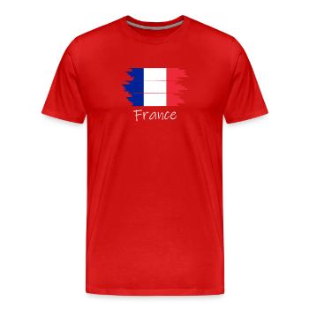 Drapeau français - T-shirt bio Premium Homme - rouge - Devant - Damien (186cm)