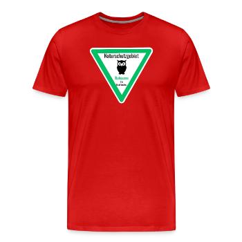Naturschutzgebiet Ruhezone für Nachteulen - Männer Premium Bio T-Shirt - Rot - Vorne - Damien (186cm)