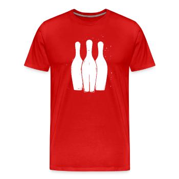 Bowling Pins - Männer Premium Bio T-Shirt - Rot - Vorne - Damien (186cm)