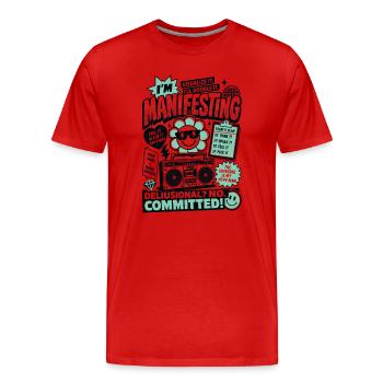 Je manifeste une motivation engagée - T-shirt bio Premium Homme - rouge - Devant - Damien (186cm)
