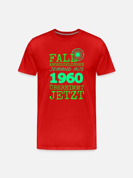 abgeschlossen 1960 - Männer Premium Bio T-Shirt - Rot