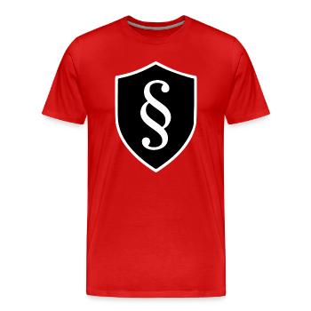 Paragraphe de l’avocat Droit de la Cour de droit - T-shirt bio Premium Homme - rouge - Devant - Damien (186cm)