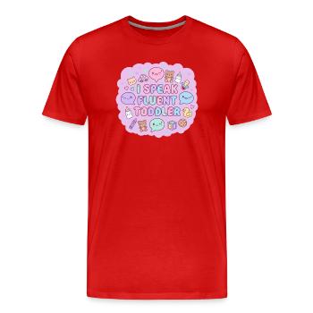 I Speak Fluent Toddler - Men's Premium Organic T-Shirt - red - Front - Damien (186cm)
