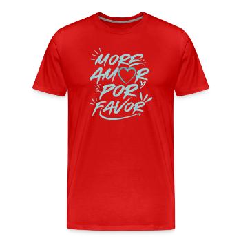 Mehr Amor Por Favor Love Heart Design Pink - Männer Premium Bio T-Shirt - Rot - Vorne - Damien (186cm)