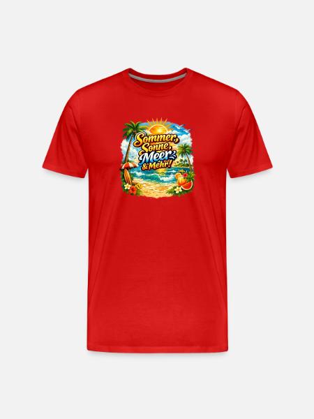 Sommer Sonne Meer & Mehr - Männer Premium Bio T-Shirt - Rot
