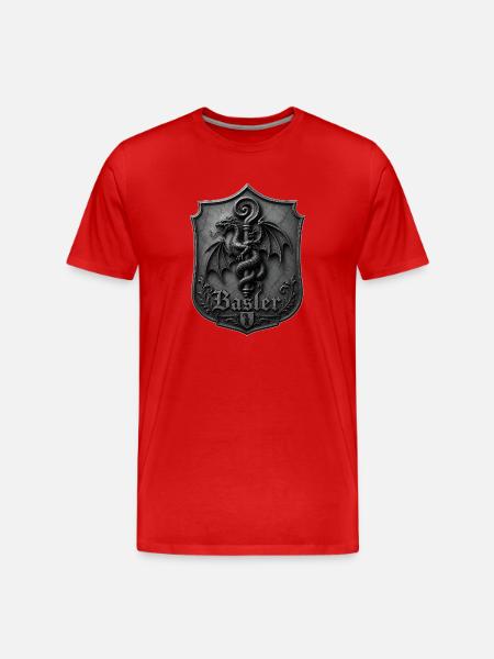 Basler Drachenwappen - Männer Premium Bio T-Shirt - Rot