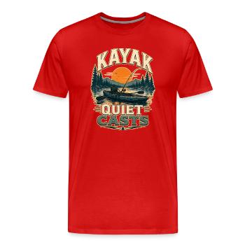 KAYAK QUIET CASTS Fishing - Men's Premium Organic T-Shirt - red - Front - Damien (186cm)