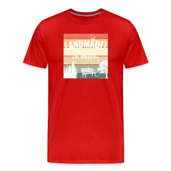 Fille de la campagne dans l’âme – Ma maison - T-shirt bio Premium Homme - rouge - Devant - Damien (186cm)
