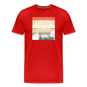 Landjunge im Herzen – Mein Zuhause - Männer Premium Bio T-Shirt - Rot - Vorne - Damien (186cm)