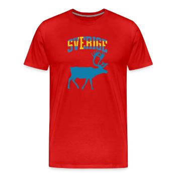 Sweden Moose Retro-Logo - Männer Premium Bio T-Shirt - Rot - Vorne - Damien (186cm)