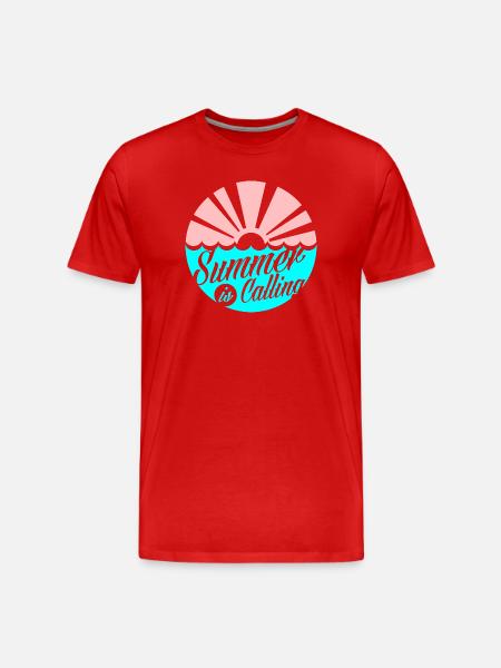 Summer Calling Sunset Splash - Men's Premium Organic T-Shirt - red