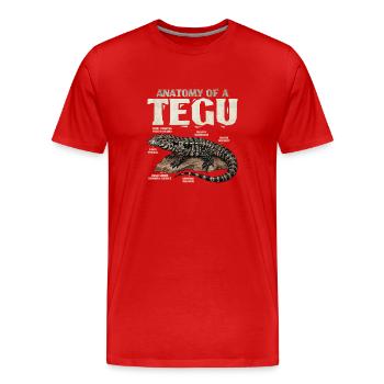L’anatomie d’un tegus - T-shirt bio Premium Homme - rouge - Devant - Damien (186cm)