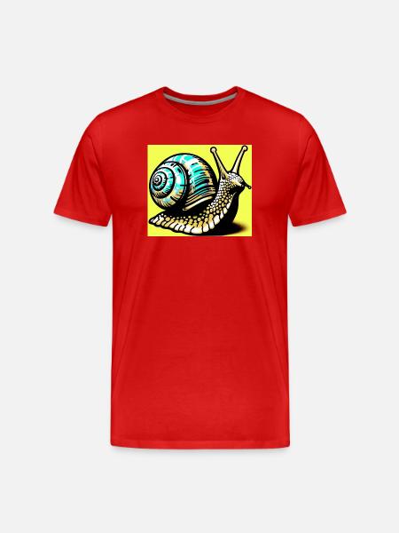 Schnecke - Männer Premium Bio T-Shirt - Rot