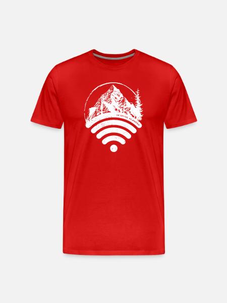 Alpine Peak WiFi Emblem - Men's Premium Organic T-Shirt - red