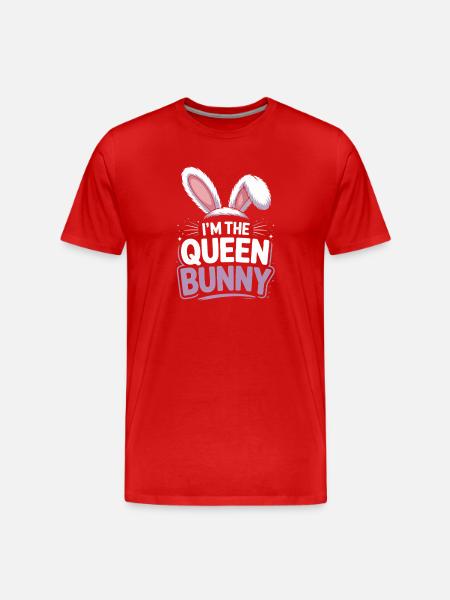 Queen of Bunny Bunnies - Men's Premium Organic T-Shirt - red