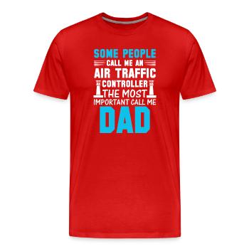 Air Traffic Controller Dad - Men's Premium Organic T-Shirt - red - Front - Damien (186cm)