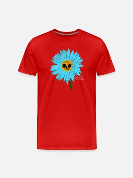 Blue Daisy - Men's Premium Organic T-Shirt - red