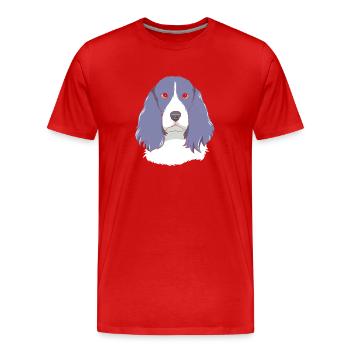 Springer Spaniel - Men's Premium Organic T-Shirt - red - Front - Damien (186cm)