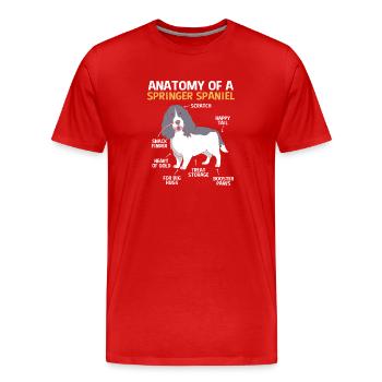Springer Spaniel - Men's Premium Organic T-Shirt - red - Front - Damien (186cm)