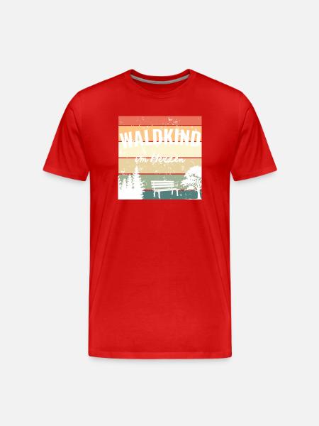 Waldkind im Herzen - Männer Premium Bio T-Shirt - Rot