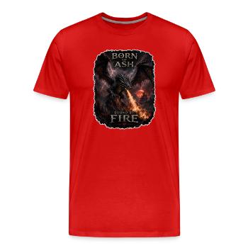 Drachenfeuer aus Asche - Männer Premium Bio T-Shirt - Rot - Vorne - Damien (186cm)