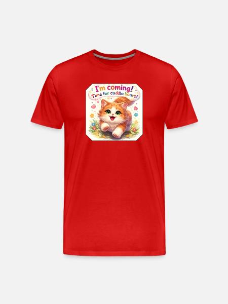 Cuddly Kitten Cuddle Time Design - Men's Premium Organic T-Shirt - red