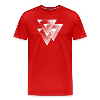 Design der Mono-Halbtondreiecke - Männer Premium Bio T-Shirt - Rot - Vorne - Damien (186cm)