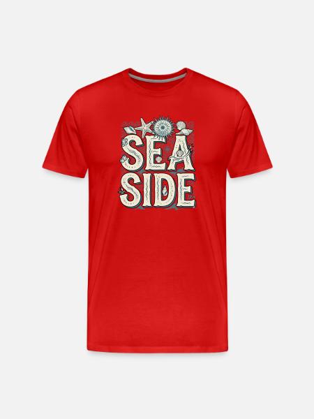 Sea and beach - Men's Premium Organic T-Shirt - red