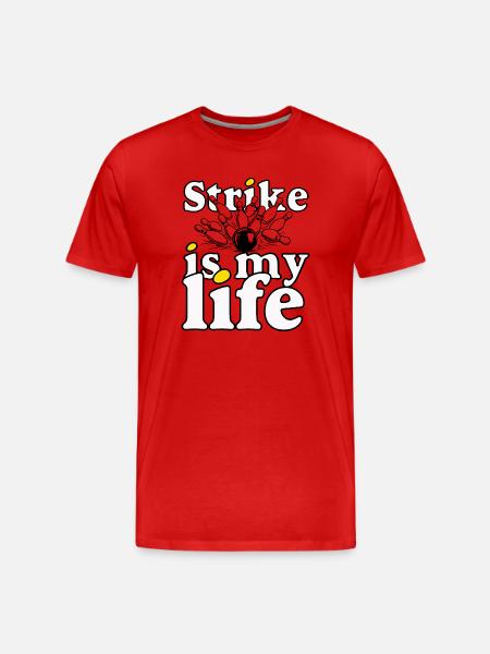 Bowling - Strike Life – Lifestyle - Men's Premium Organic T-Shirt - red