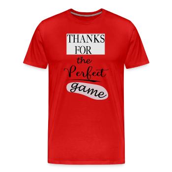 Merci - T-shirt bio Premium Homme - rouge - Devant - Damien (186cm)