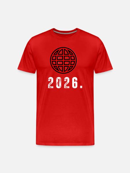 Red Globe 2026 Gridlines - Men's Premium Organic T-Shirt - red