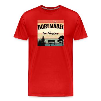 Heimat ist, wo mein Dorf ist - Männer Premium Bio T-Shirt - Rot - Vorne - Damien (186cm)