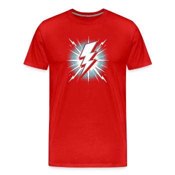 Lightning Lightning Thunderstorm Current Storm - Men's Premium Organic T-Shirt - red - Front - Damien (186cm)