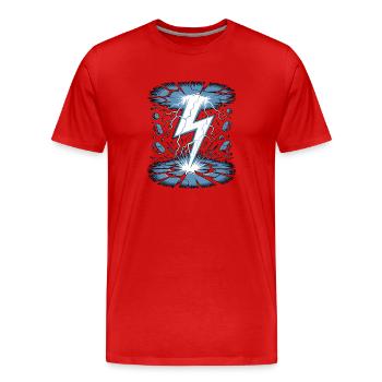 Lightning Lightning Thunderstorm Current Storm - Men's Premium Organic T-Shirt - red - Front - Damien (186cm)