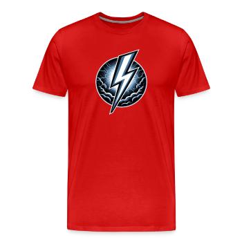 Lightning Lightning Thunderstorm Current Storm - Men's Premium Organic T-Shirt - red - Front - Damien (186cm)