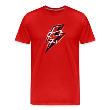 Lightning Lightning Thunderstorm Current Storm - Men's Premium Organic T-Shirt - red - Front - Damien (186cm)