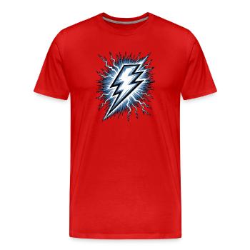 Lightning Lightning Thunderstorm Current Storm - Men's Premium Organic T-Shirt - red - Front - Damien (186cm)